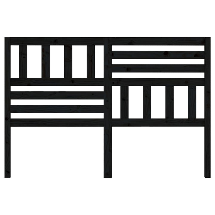 sengegærde 126x4x100 cm massivt fyrretræ sort