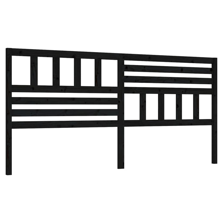 sengegærde 186x4x100 cm massivt fyrretræ sort