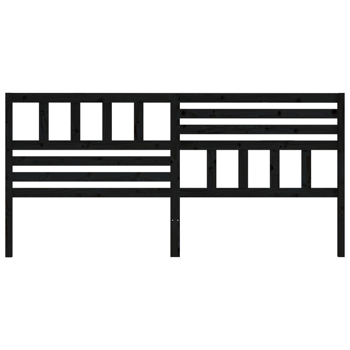 sengegærde 186x4x100 cm massivt fyrretræ sort