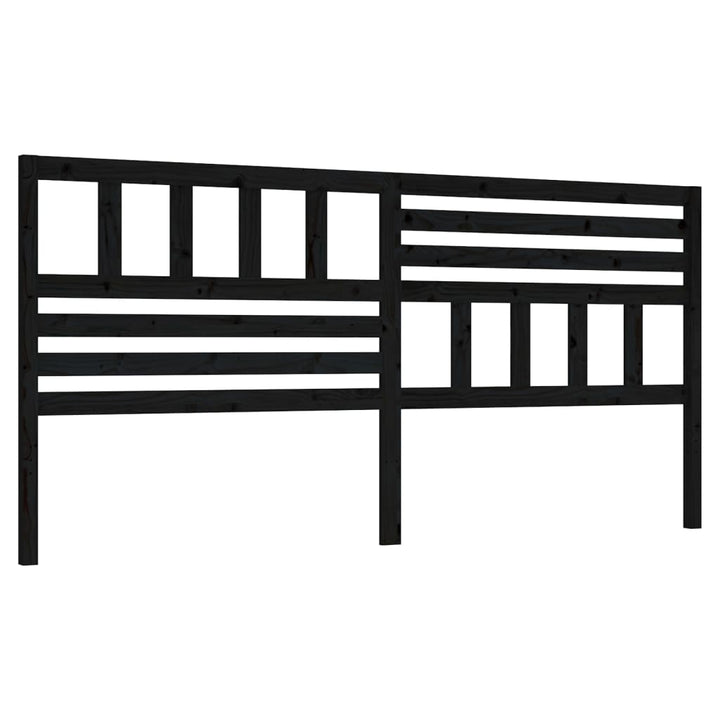 sengegærde 206x4x100 cm massivt fyrretræ sort