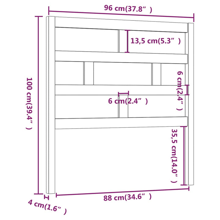 sengegærde 96x4x100 cm massivt fyrretræ hvid
