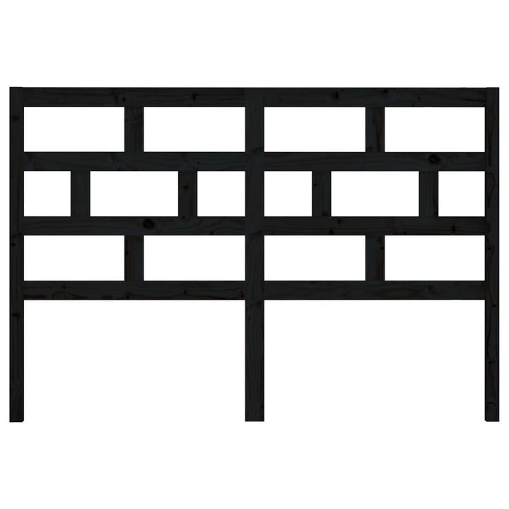 sengegærde 126x4x100 cm massivt fyrretræ sort