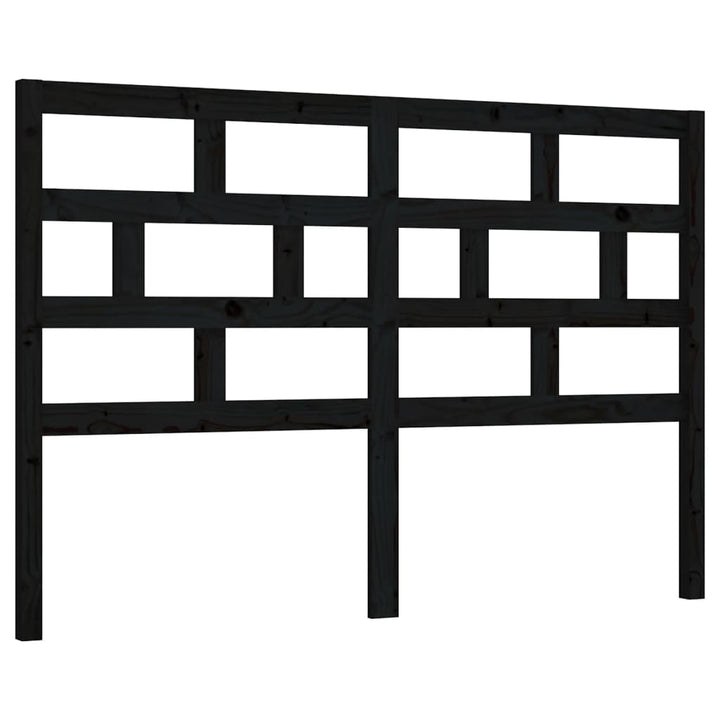 sengegærde 141x4x100 cm massivt fyrretræ sort