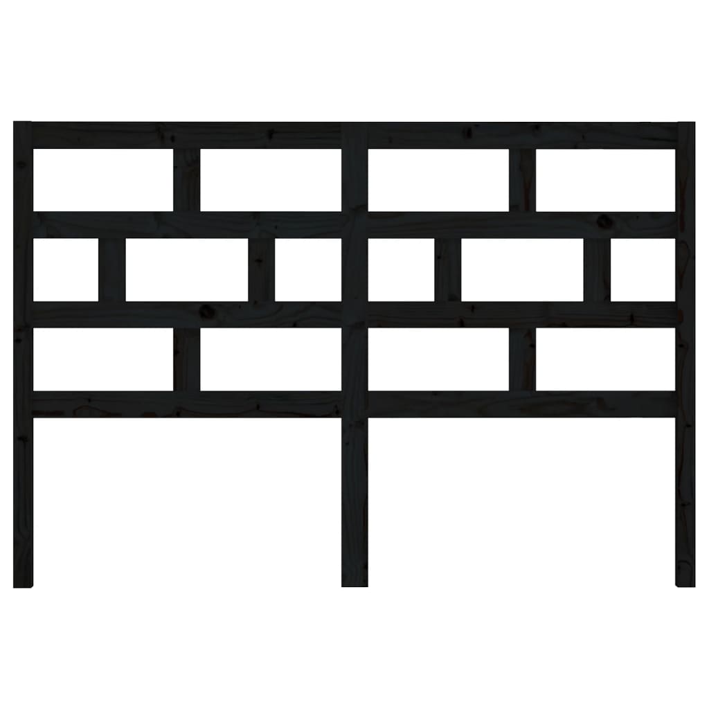 sengegærde 141x4x100 cm massivt fyrretræ sort