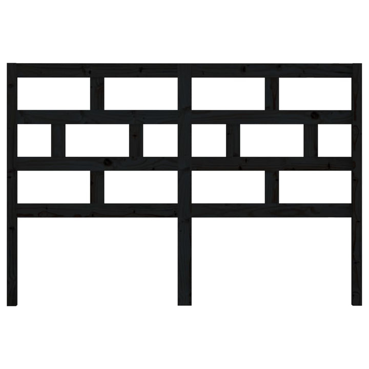 sengegærde 146x4x100 cm massivt fyrretræ sort
