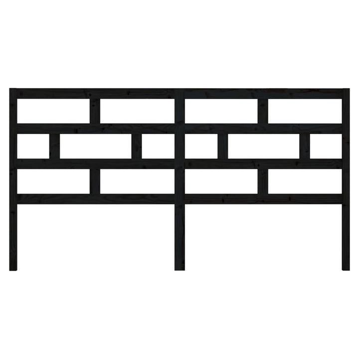 sengegærde 186x4x100 cm massivt fyrretræ sort
