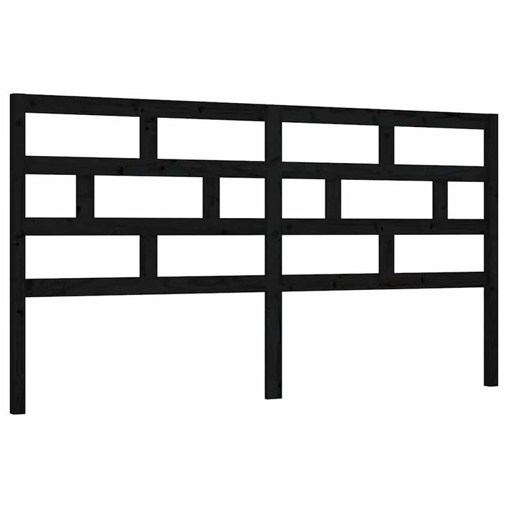 sengegærde 206x4x100 cm massivt fyrretræ sort