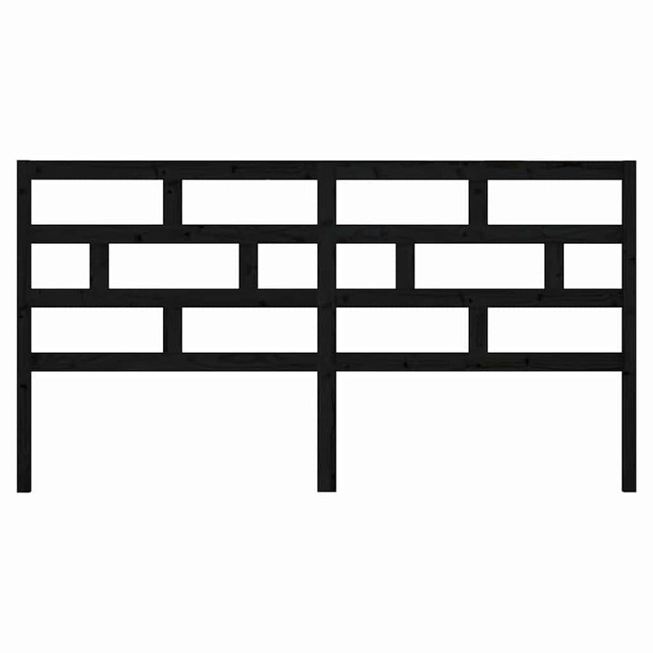 sengegærde 206x4x100 cm massivt fyrretræ sort