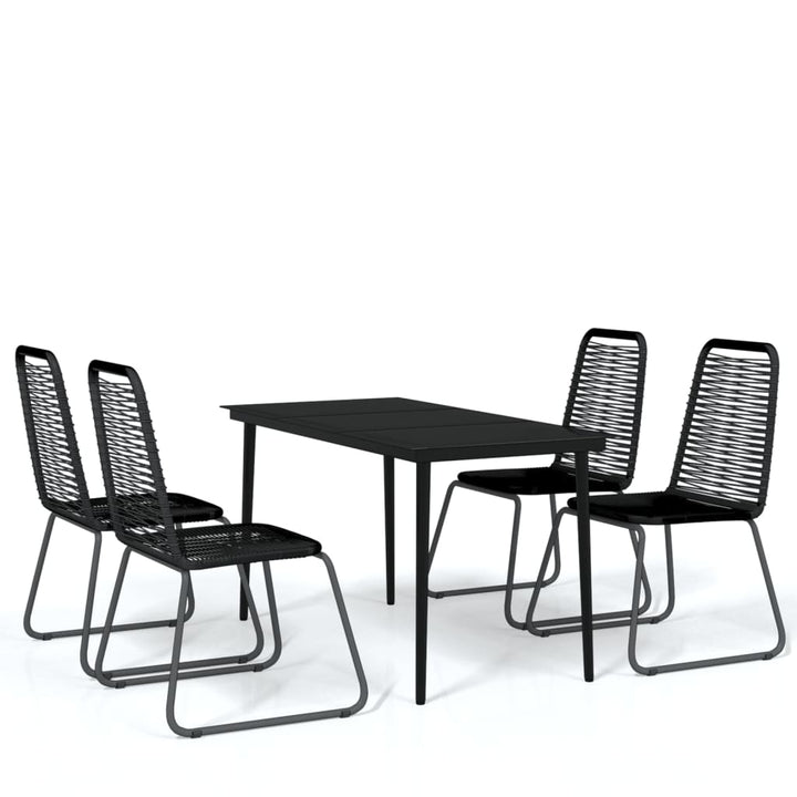 spisebordssæt til haven 5 dele sort