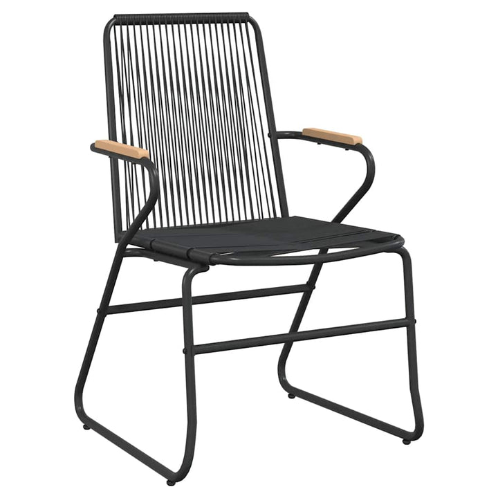 spisebordssæt til haven 3 dele PVC-rattan sort