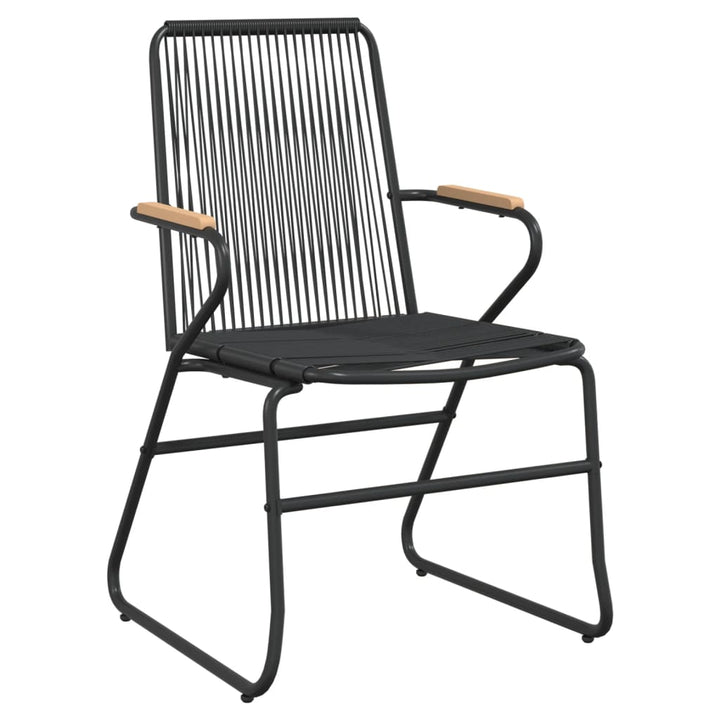 spisebordssæt til haven 7 dele PVC-rattan sort