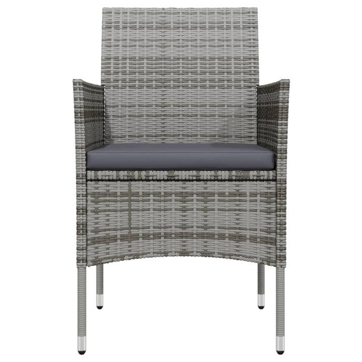 spisebordssæt til haven med hynder 5 dele grå og sort