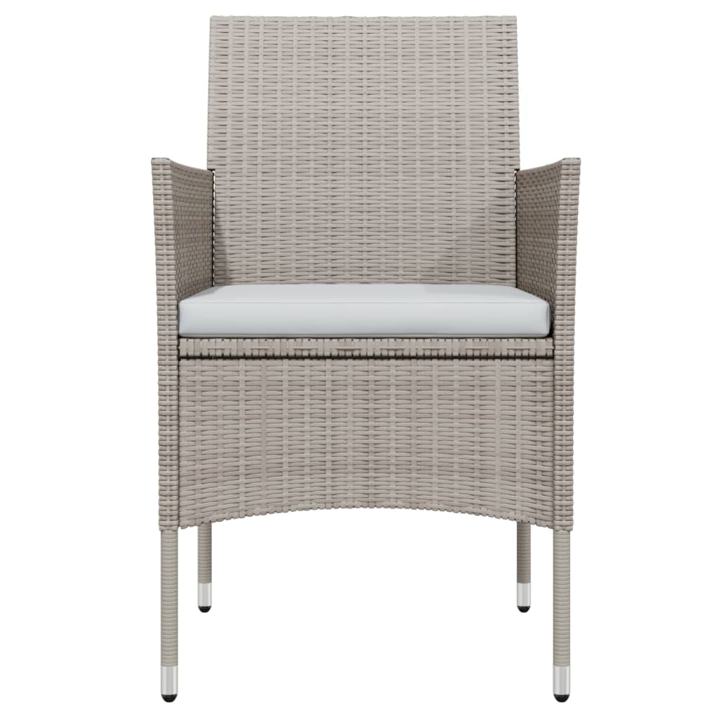 spisebordssæt til haven 3 dele med hynder beige og sort