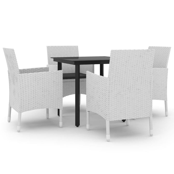 spisebordssæt til haven 5 dele med hynder polyrattan og glas