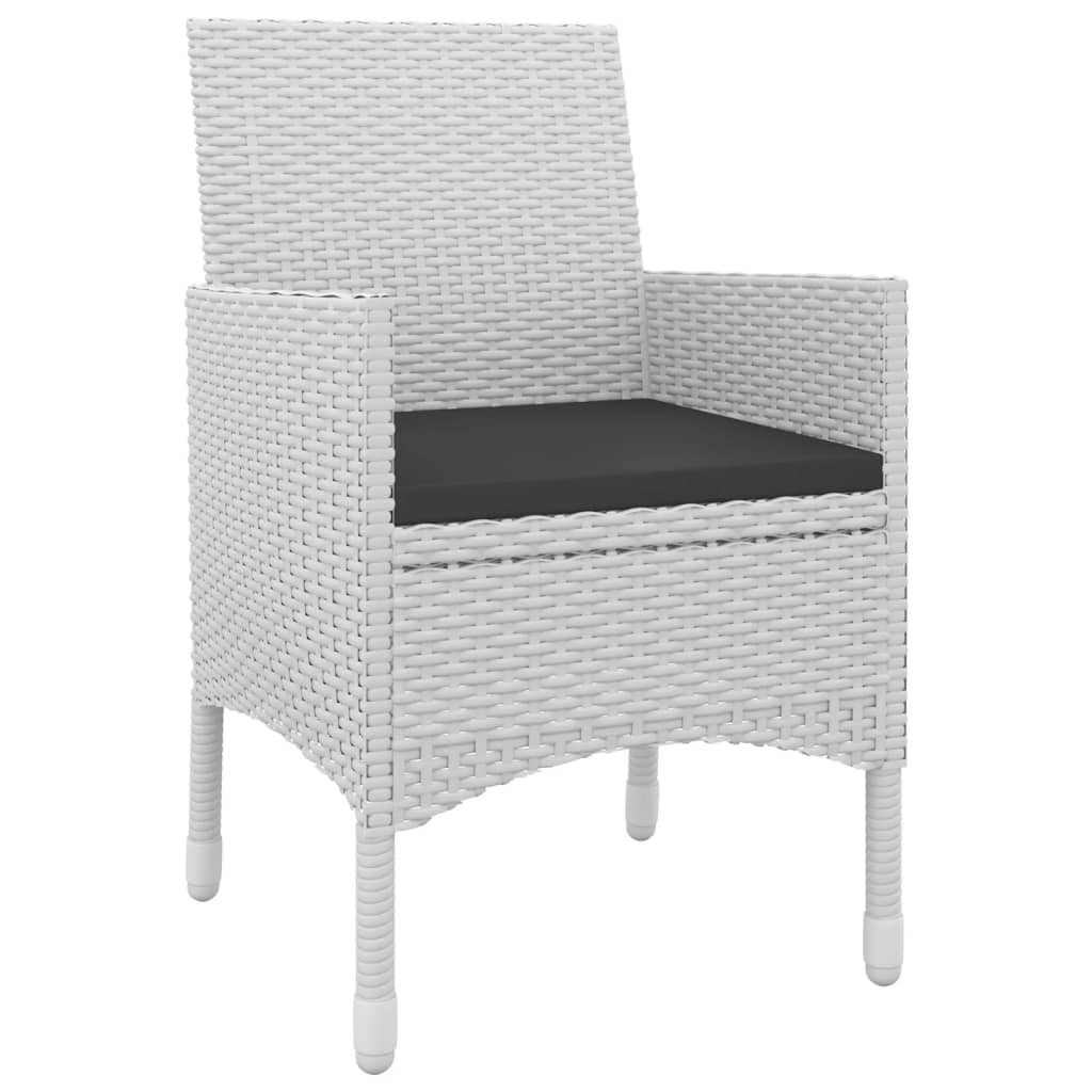 spisebordssæt til haven 5 dele med hynder polyrattan og glas