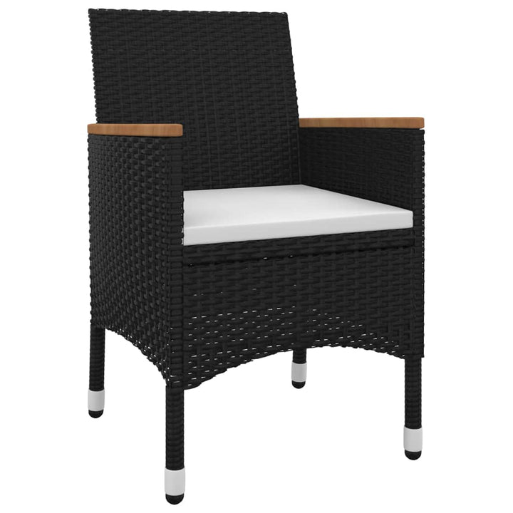 spisebordssæt til haven 3 dele med hynder polyrattan og glas