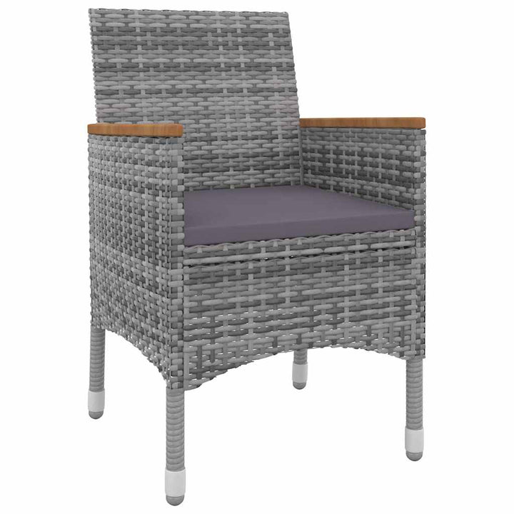 spisebordssæt til haven 5 dele med hynder polyrattan og glas