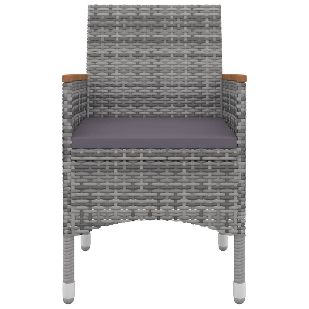 spisebordssæt til haven 7 dele med hynder polyrattan og glas