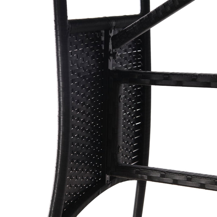 havebord 140 x 80 x 74 cm polyrattan sort