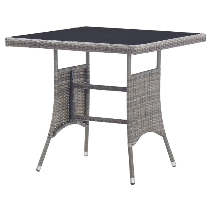 havebord 80x80x74 cm polyrattan grå