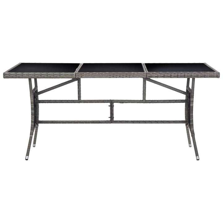 havebord 170 x 80 x 74 cm polyrattan grå