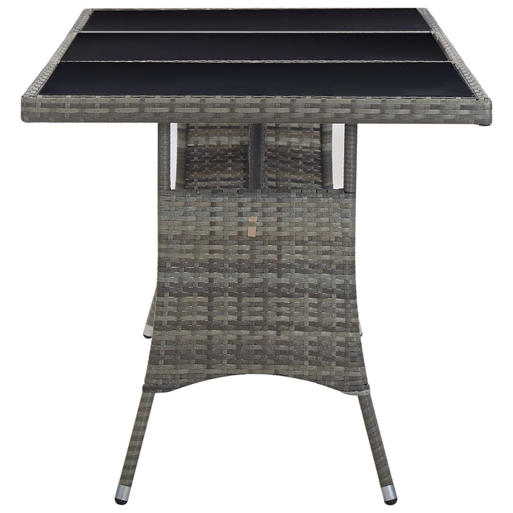 havebord 170 x 80 x 74 cm polyrattan grå