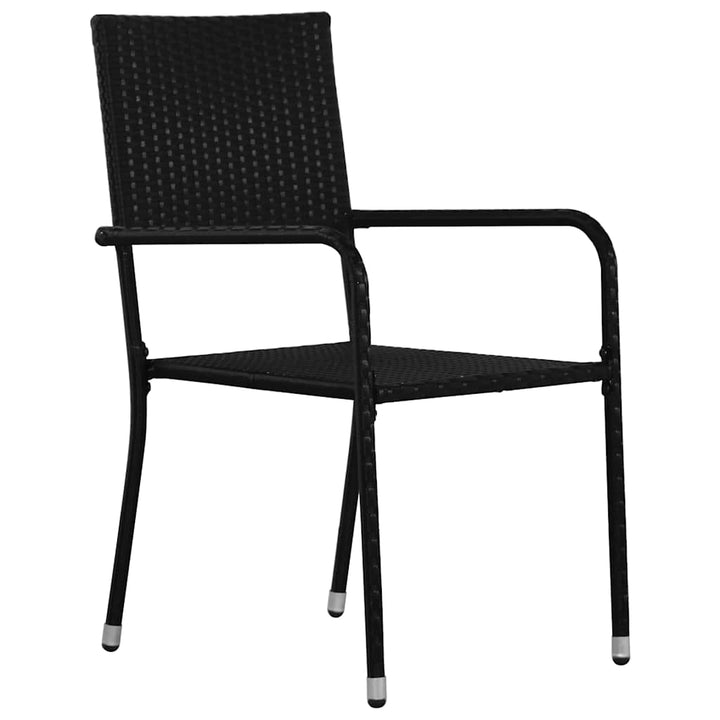havestole 2 stk. stabelbare polyrattan sort