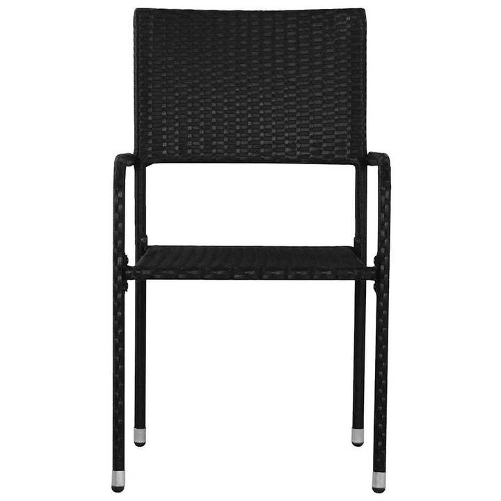havestole 2 stk. stabelbare polyrattan sort