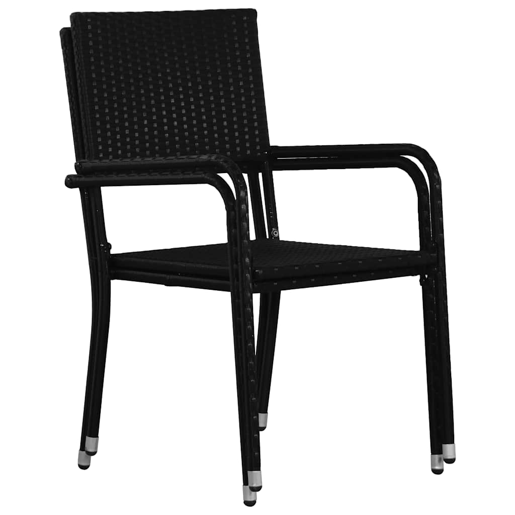 havestole 2 stk. stabelbare polyrattan sort