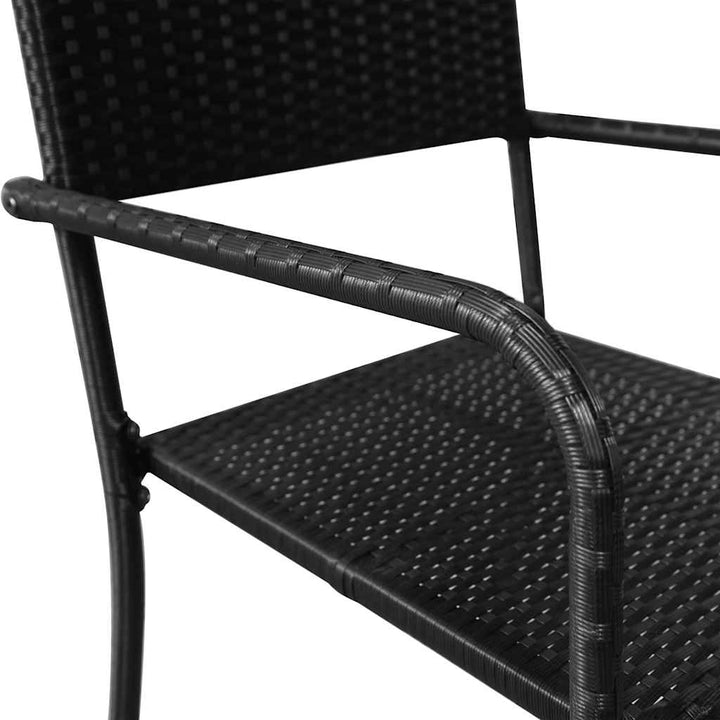 havestole 2 stk. stabelbare polyrattan sort