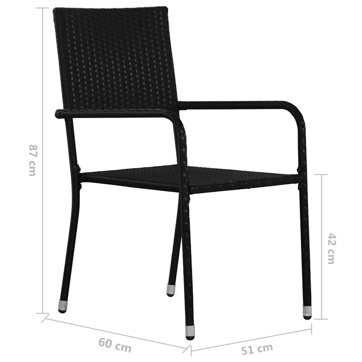 havestole 2 stk. stabelbare polyrattan sort