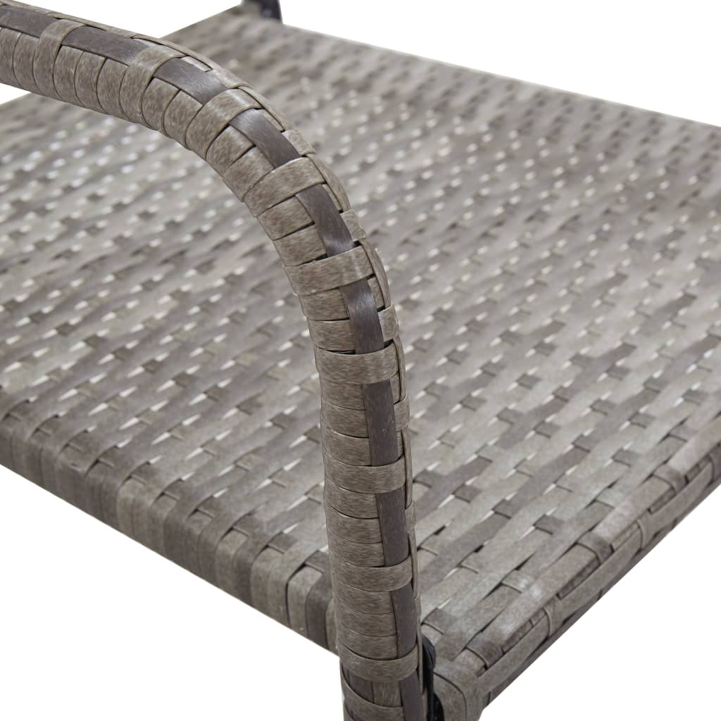 havestole 2 stk. stabelbare polyrattan grå