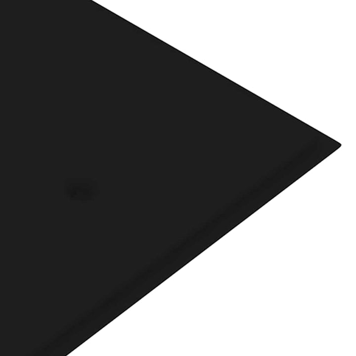 Batavia-bænk med sort hynde 150 cm massivt teaktræ