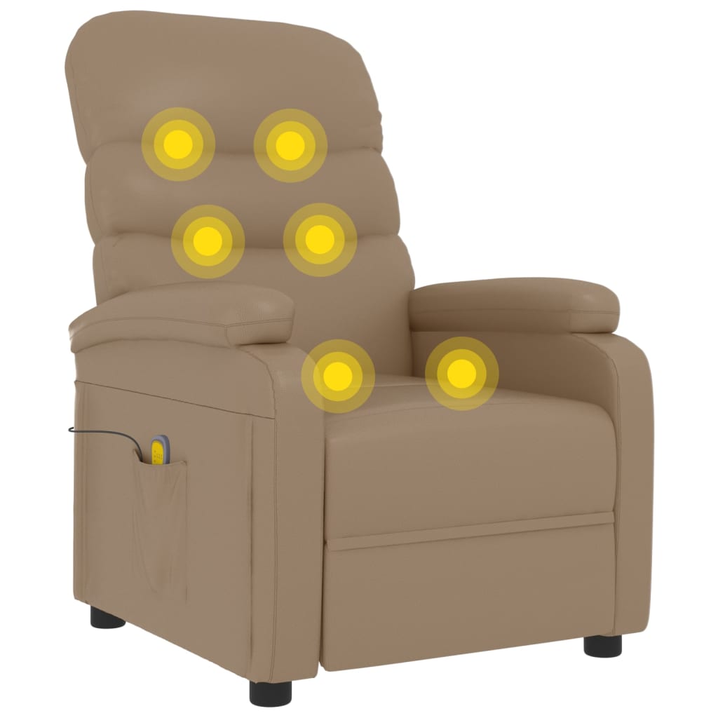 massagestol kunstlæder cappuccinofarvet