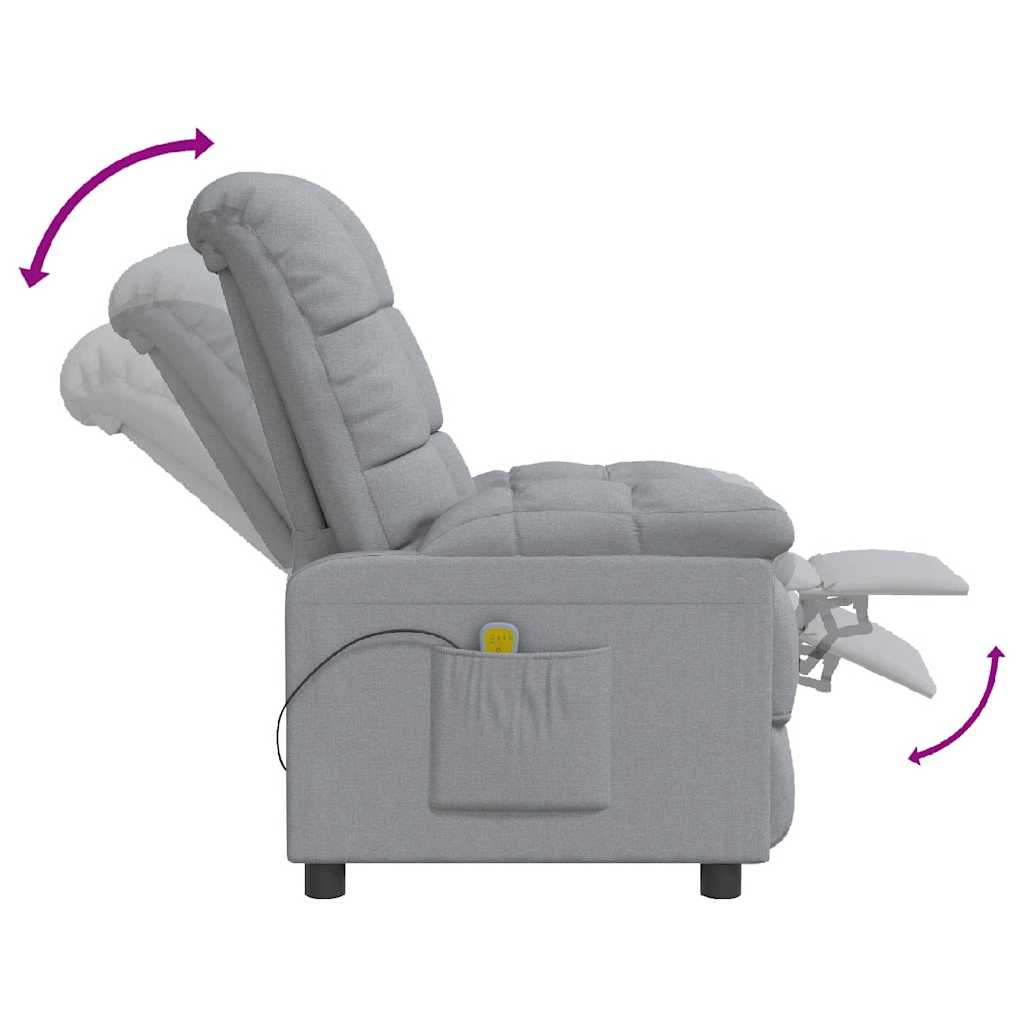 massagestol stof lysegrå