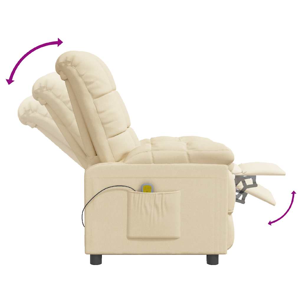 massagestol stof cremefarvet