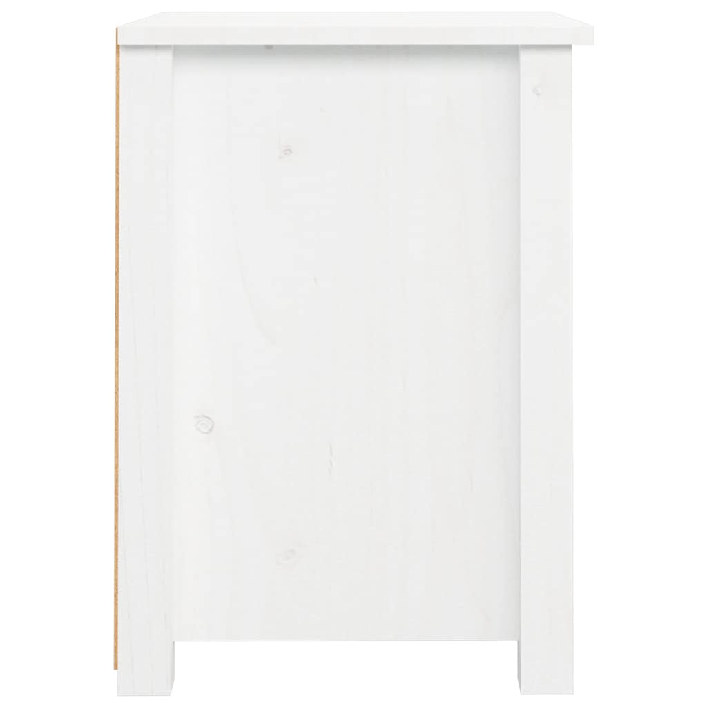 sengebord 40x35x49 cm massivt fyrretræ hvid