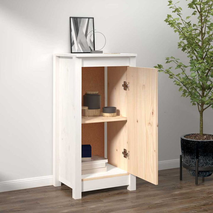 skænk 39x35x80 cm massivt fyrretræ hvid
