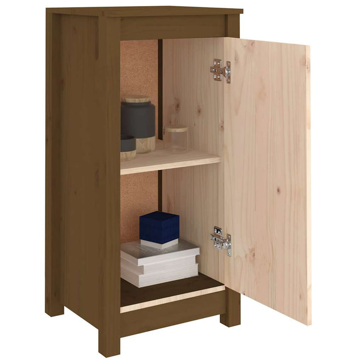 skænk 39x35x80 cm massivt fyrretræ gyldenbrun