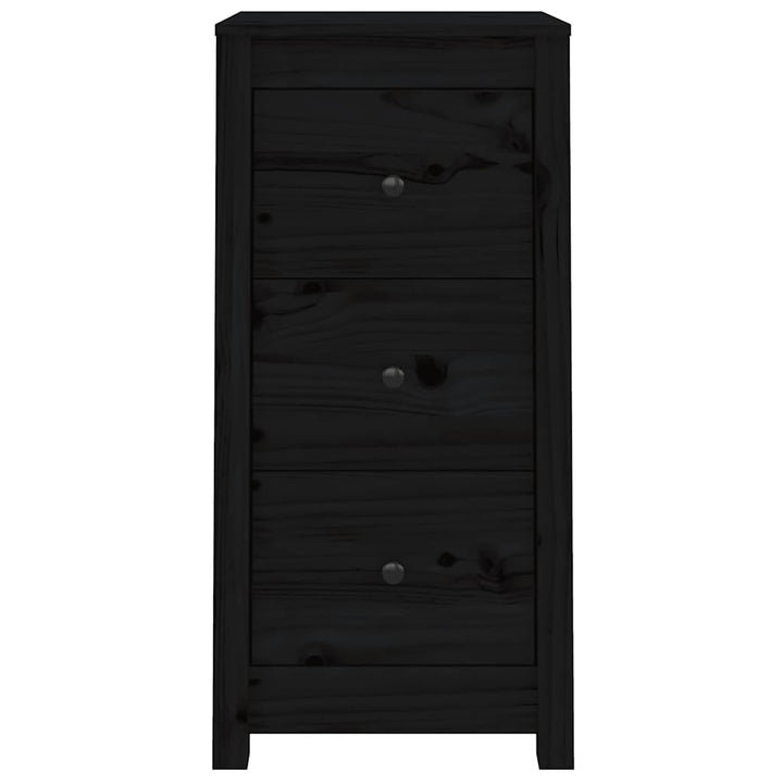 skænke 2 stk. 40x35x80 cm massivt fyrretræ sort