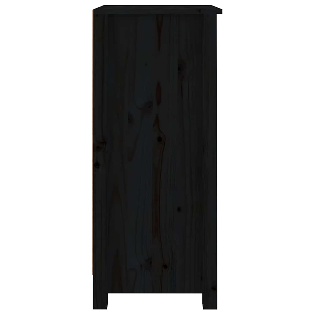 skænke 2 stk. 40x35x80 cm massivt fyrretræ sort
