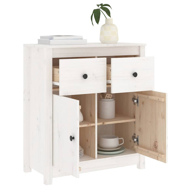 skænk 70x35x80 cm massivt fyrretræ hvid