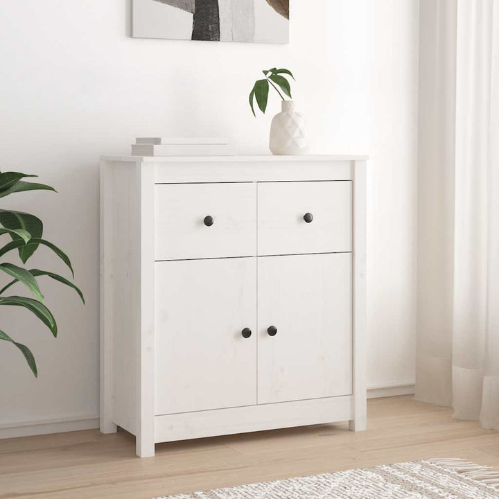 skænk 70x35x80 cm massivt fyrretræ hvid