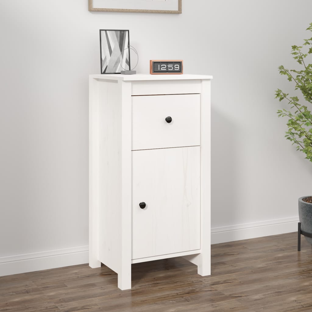 skænk 40x35x80 cm massivt fyrretræ hvid