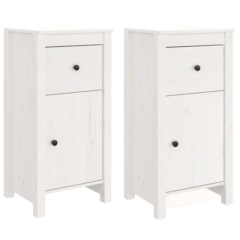 skænke 2 stk. 40x35x80 cm massivt fyrretræ hvid