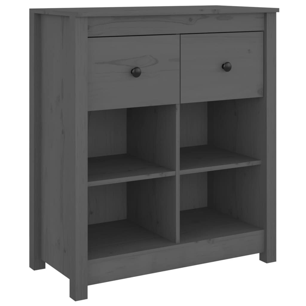 skænk 70x35x80 cm massivt fyrretræ grå