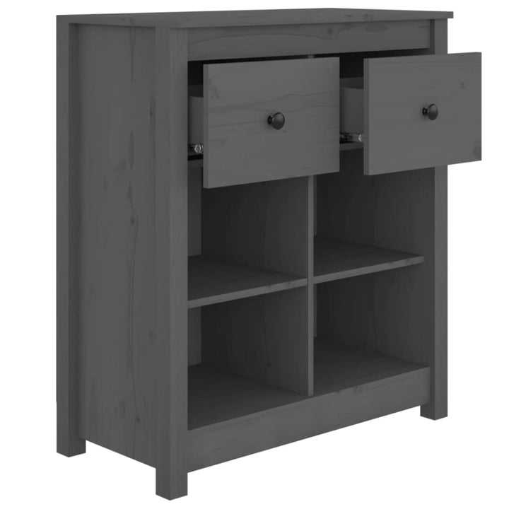skænk 70x35x80 cm massivt fyrretræ grå