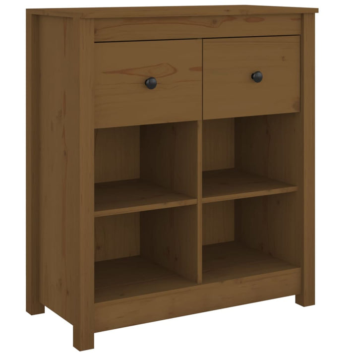 skænk 70x35x80 cm massivt fyrretræ gyldenbrun