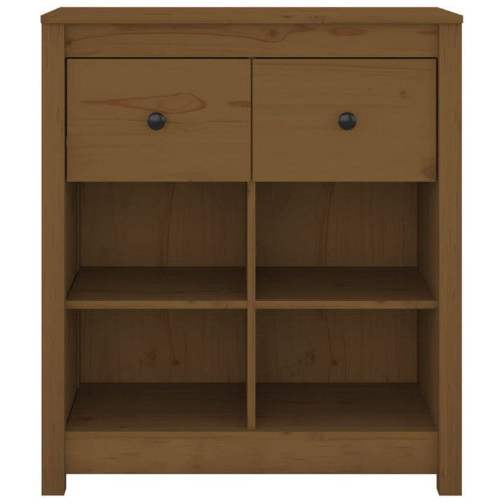 skænk 70x35x80 cm massivt fyrretræ gyldenbrun