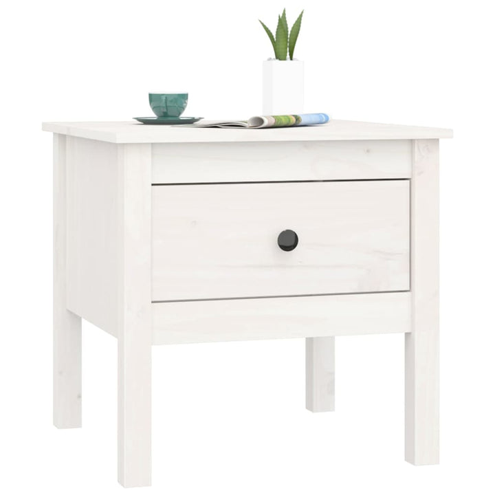 sideborde 2 stk. 50x50x49 cm massivt fyrretræ hvid